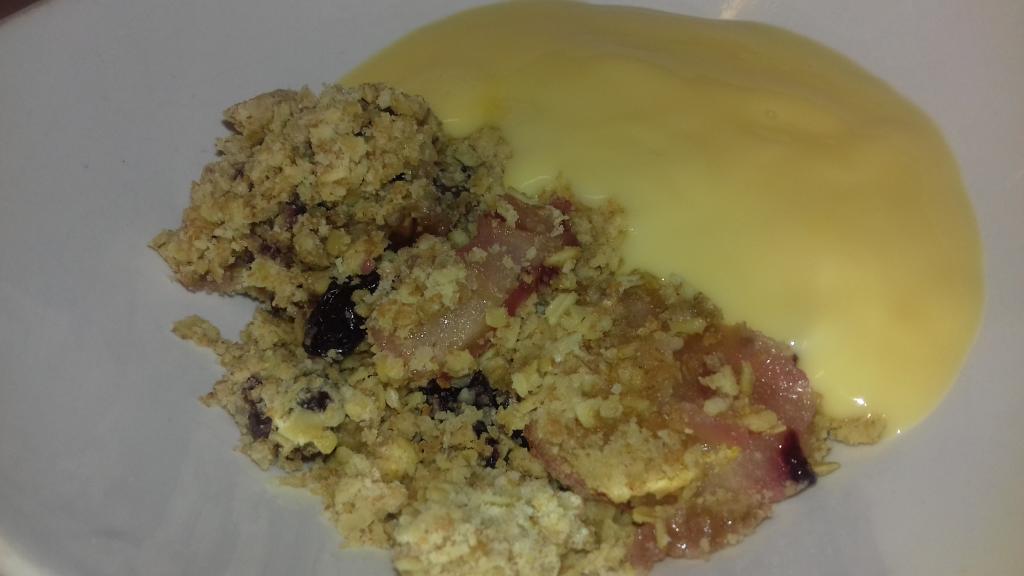 Chitty's homemade  Strawberry and Apple Crumble with custard.-20190521_181037-jpg