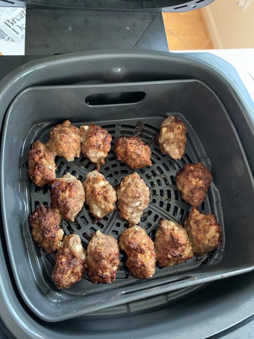 Wife just unearthed a hot air fryer  Countertop Turbo Convection Oven thingy-meatballs-jpg