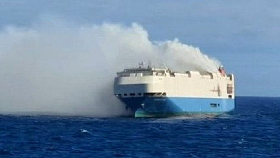 Luxury cars up in smoke after ship catches fire-_123306554_mediaitem123306452-jpg