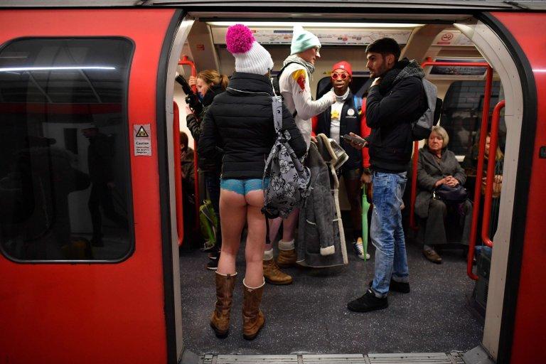 Annual no trousers on the London tube day in pictures